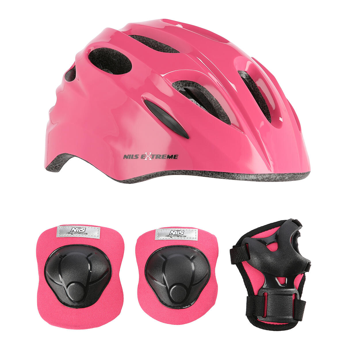 Zestaw kask na rolki, hulajnogę z ochraniaczami Nils Extreme MTW01+H210