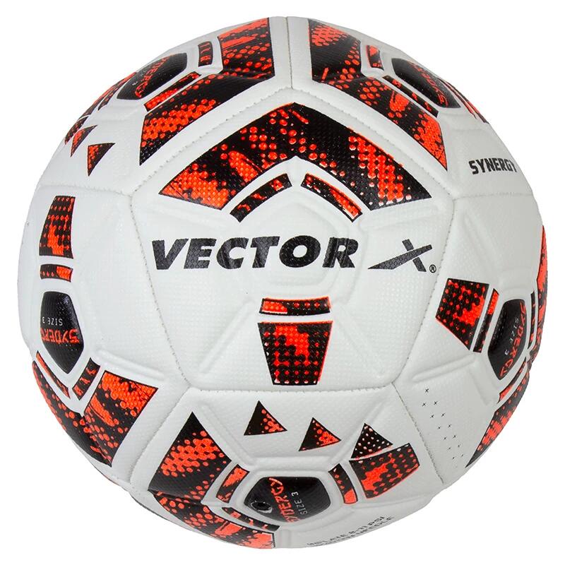 Piłka nożna VECTOR X SYNERGY pomarańczowo-czarna rozmiar: 3