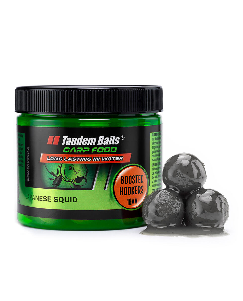 Kulki haczykowe Carp Food Boosted Hookers 18mm/300g Japońska Kałamarnica