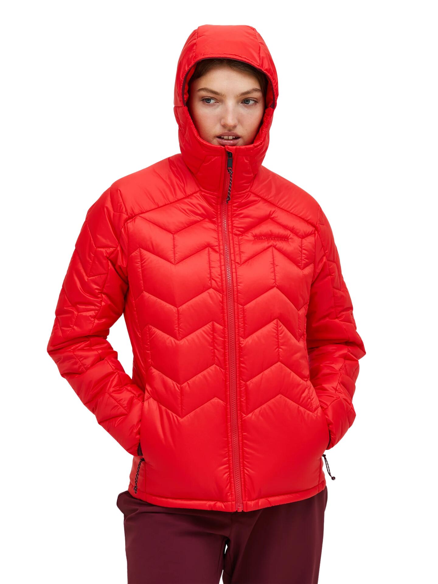 Kurtka Peak Performance damska Elevate Liner Hood Jacket czerwona - S