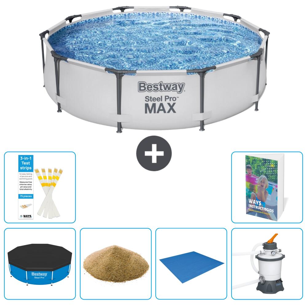 BESTWAY Basen Steel Pro MAX Okrągły - 305x76 cm - 7-częściowy S158