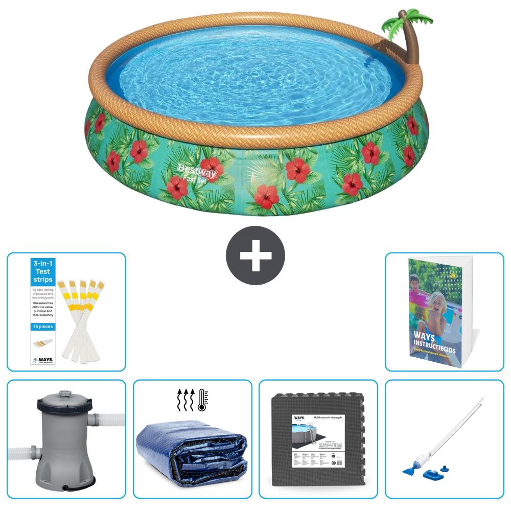 BESTWAY Basen Fast Set Okrągły - 457x84 cm - 7-częściowy S315
