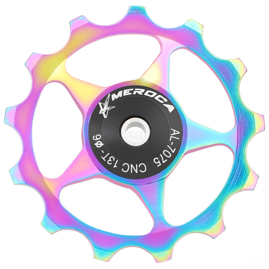 Kółko przerzutki aluminiowe Meroca 13 zębów rainbow