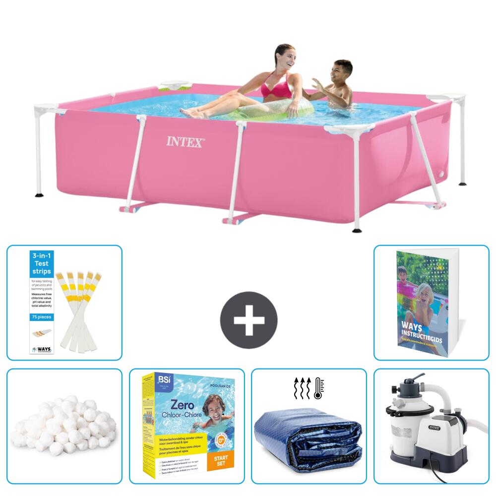 INTEX Basen ze stelażem Prostokątny - 220x150x60 cm - 7-częściowy S75