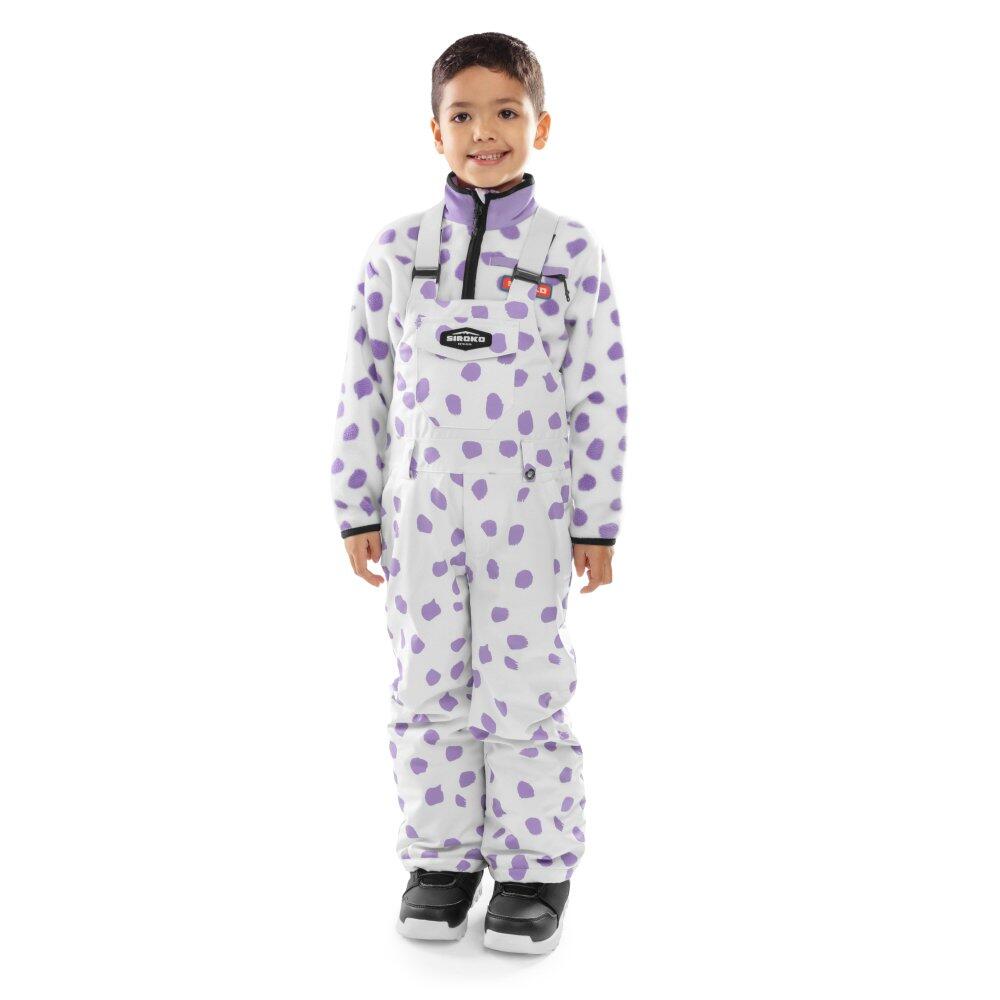 Chopięce spodnie snowboardowe z szelkami Sporty zimowe Siroko KB1 Polka