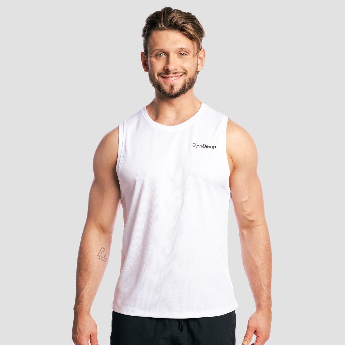 Tank top męski fitness regular biały Base Mesh