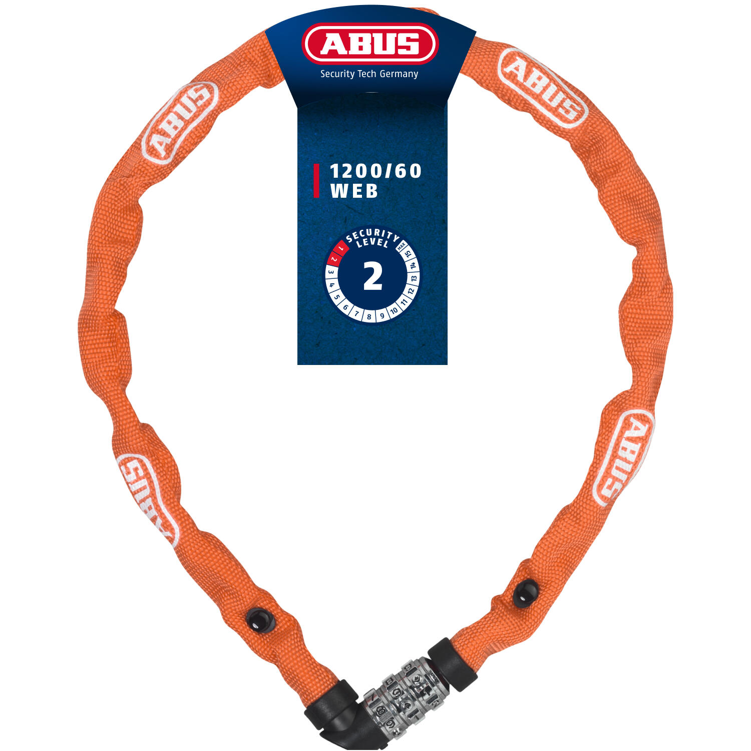 Abus 1200 Web zamek łańcuchowy 60 cm pomarańczowy