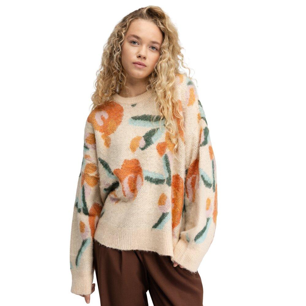 Damski sweter oversize z dzianiny Siroko Mainau-W Sand