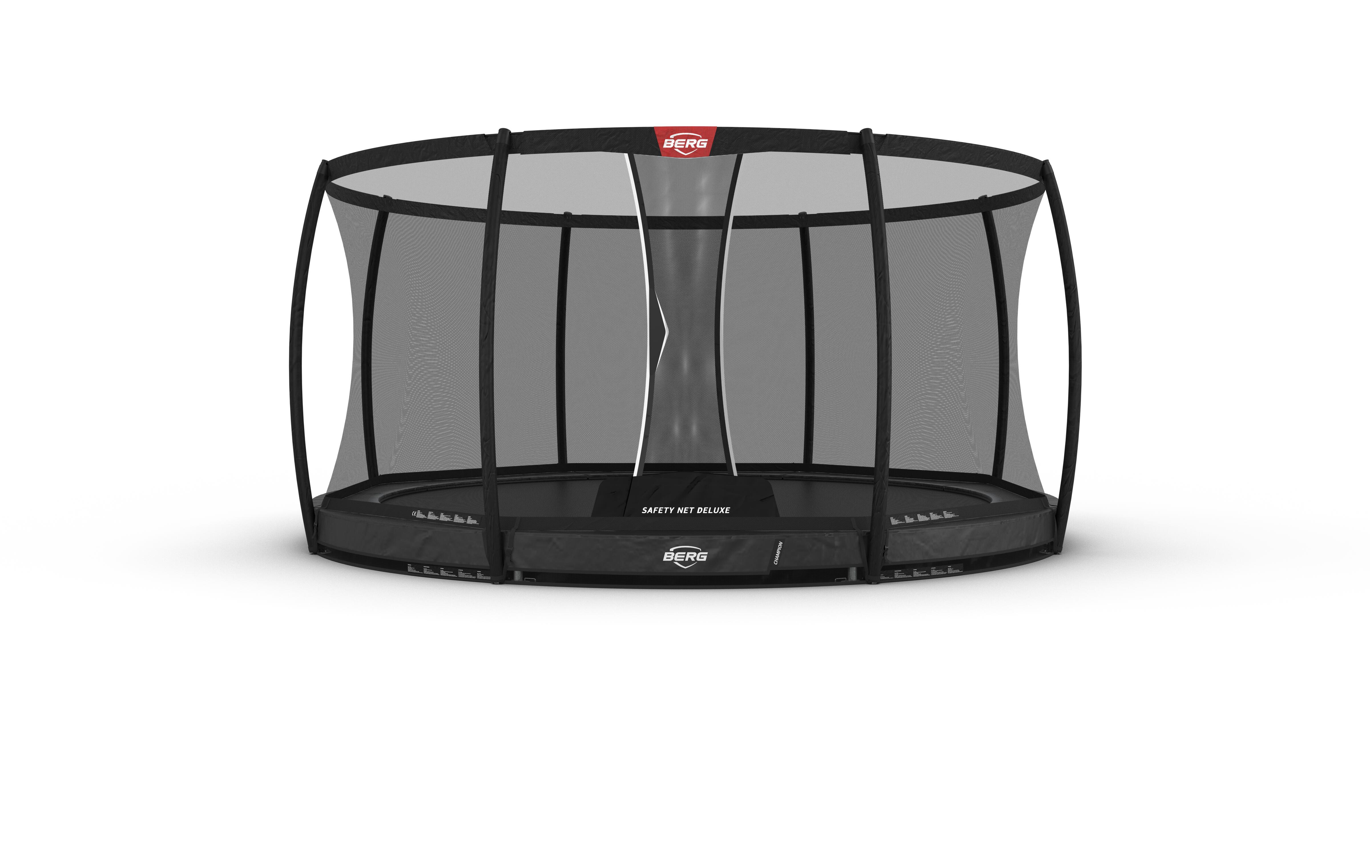 Trampolina Champion InGround 430 + Siatka Bezp. Deluxe Szary