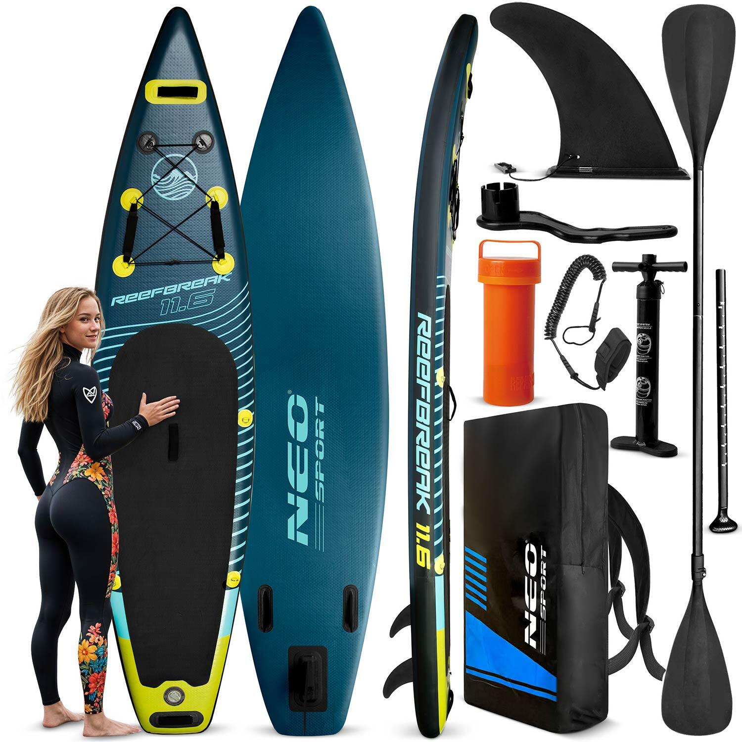 Deska SUP do pływania Neo-sport pompowana Stand up Paddle Reefbreak 350cm zestaw