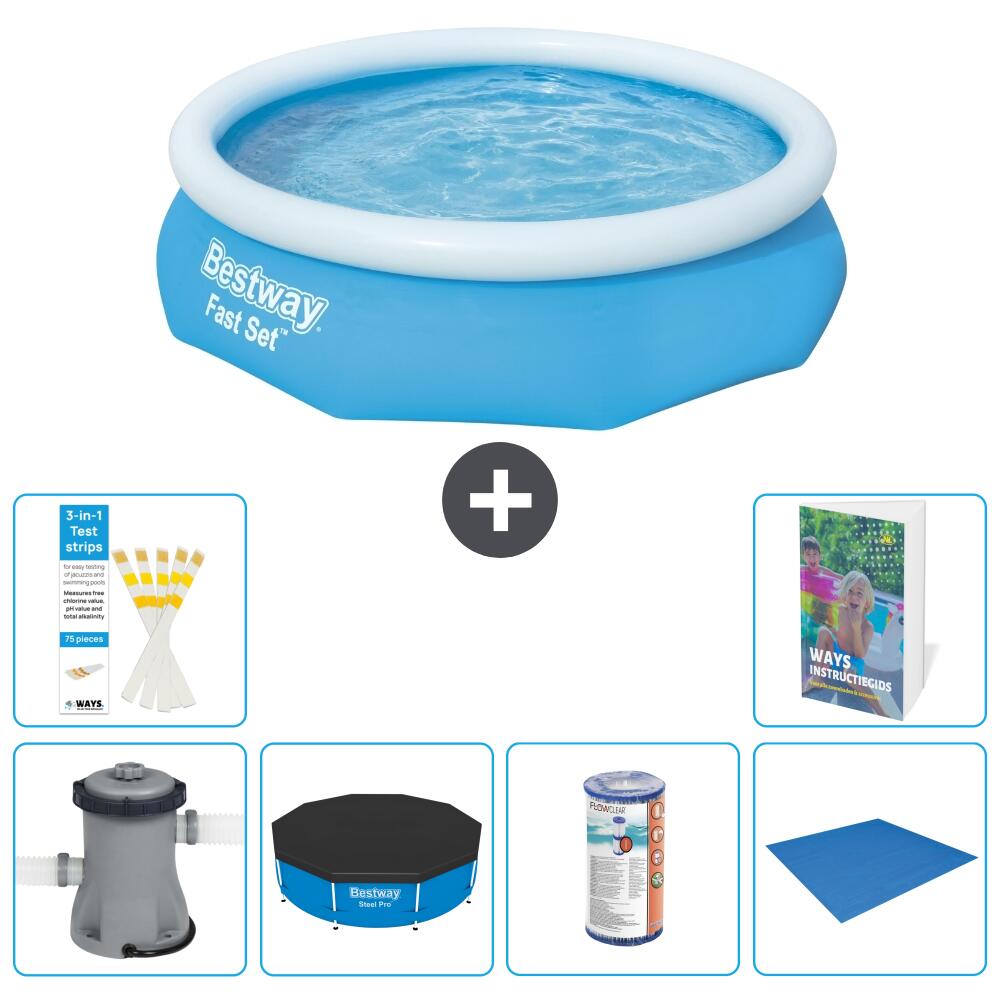 BESTWAY Basen Fast Set Okrągły - 305x76 cm - 7-częściowy S341