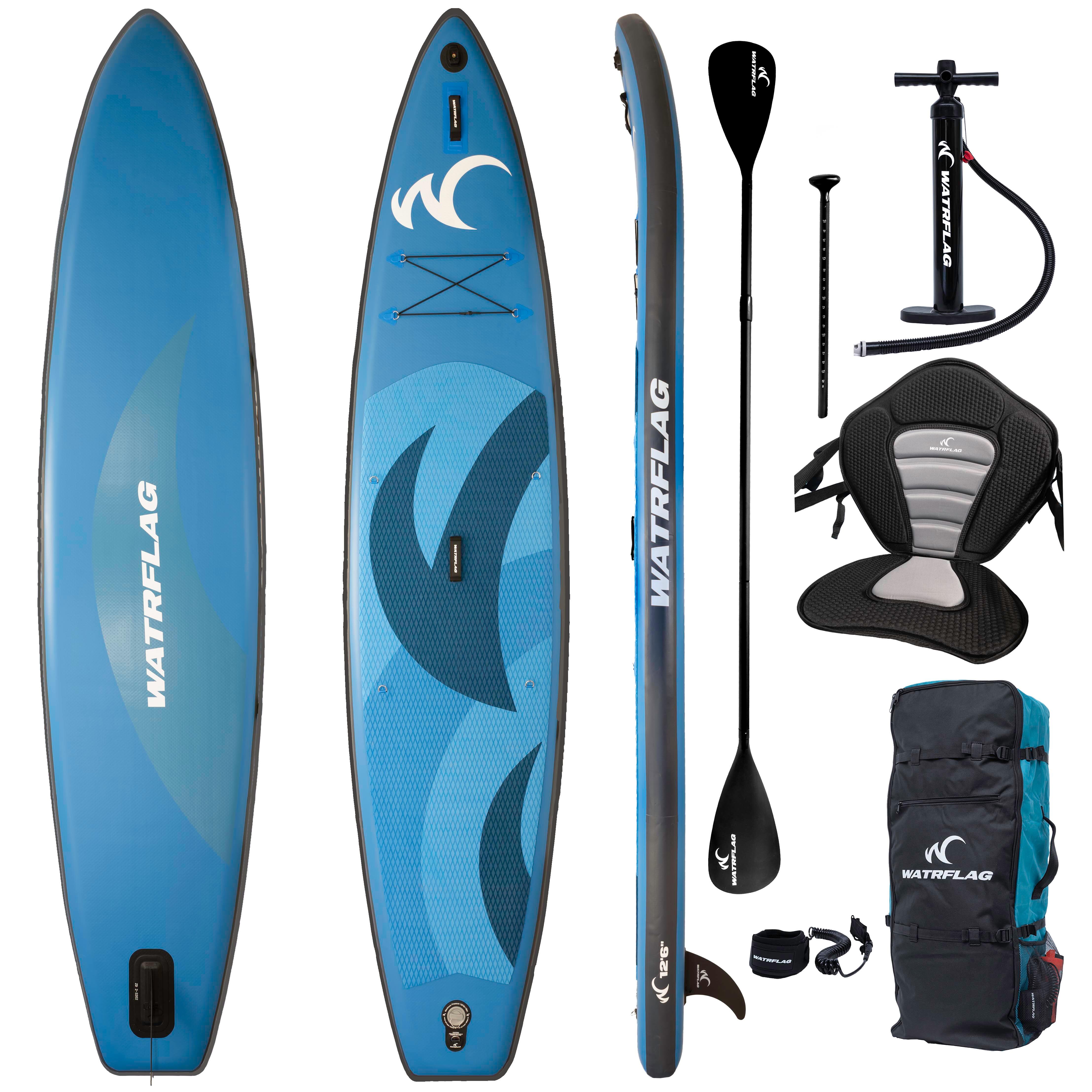 Premium SUP Board - WATRFLAG Flow Blue 10'2 - Set - ALLROUND + EXTRA Paddle
