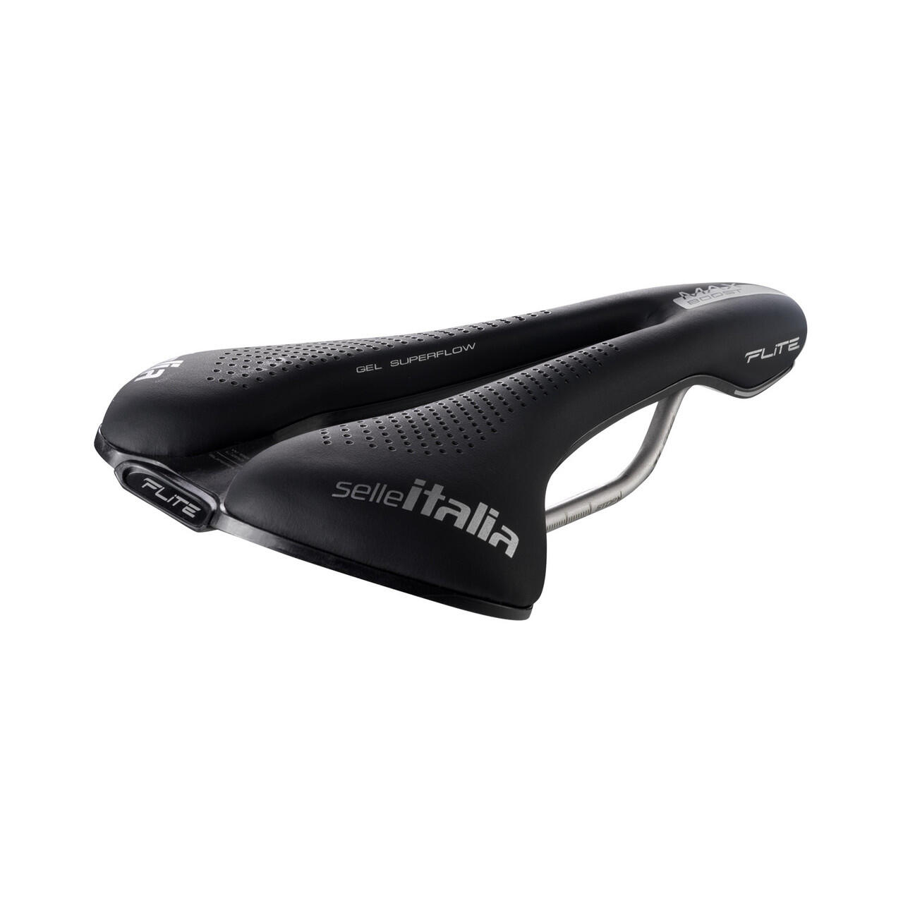 Siodło MAX FLITE Boost Gel TI 316 Superflow, czarne