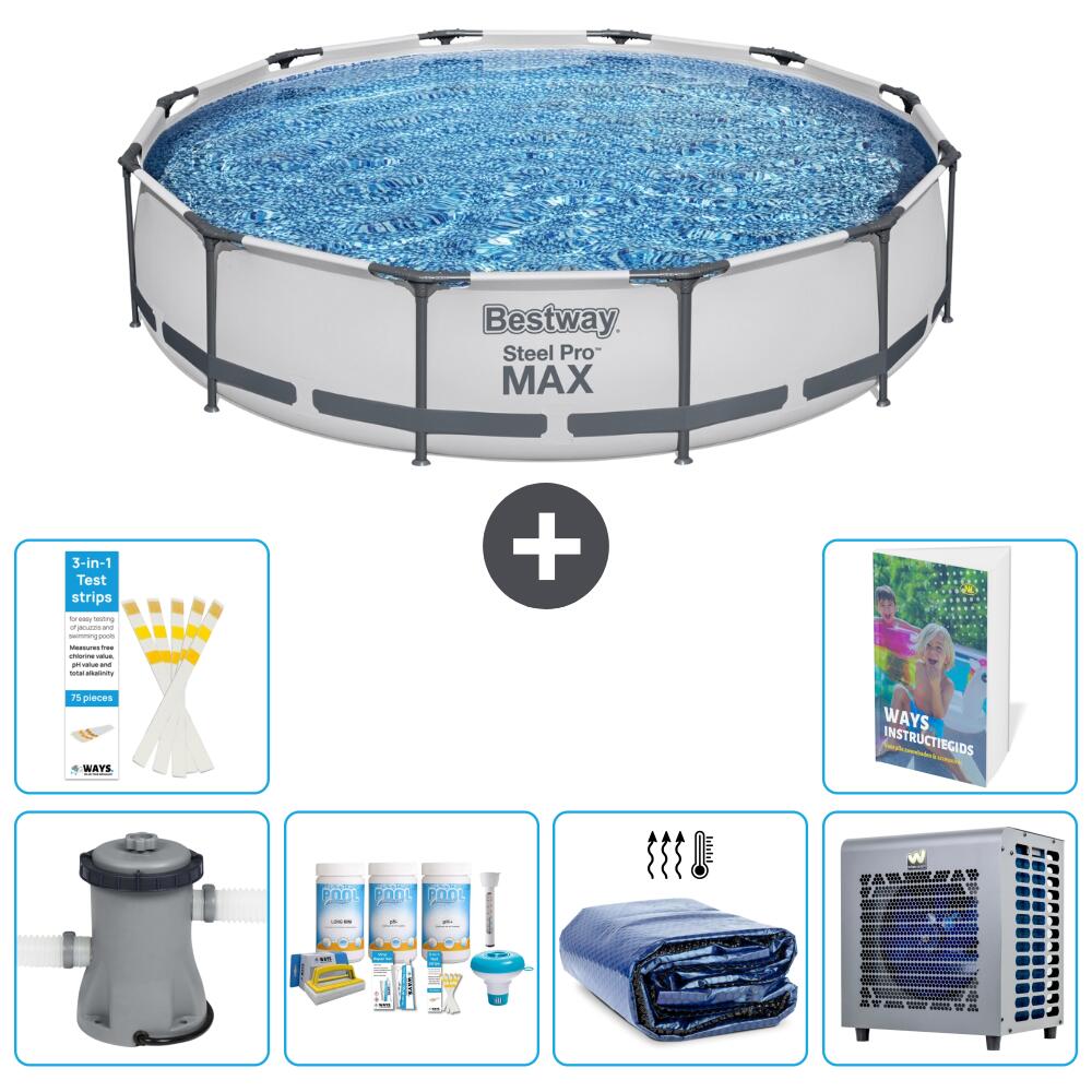BESTWAY Basen Steel Pro MAX Okrągły - 366x76 cm - 7-częściowy S302