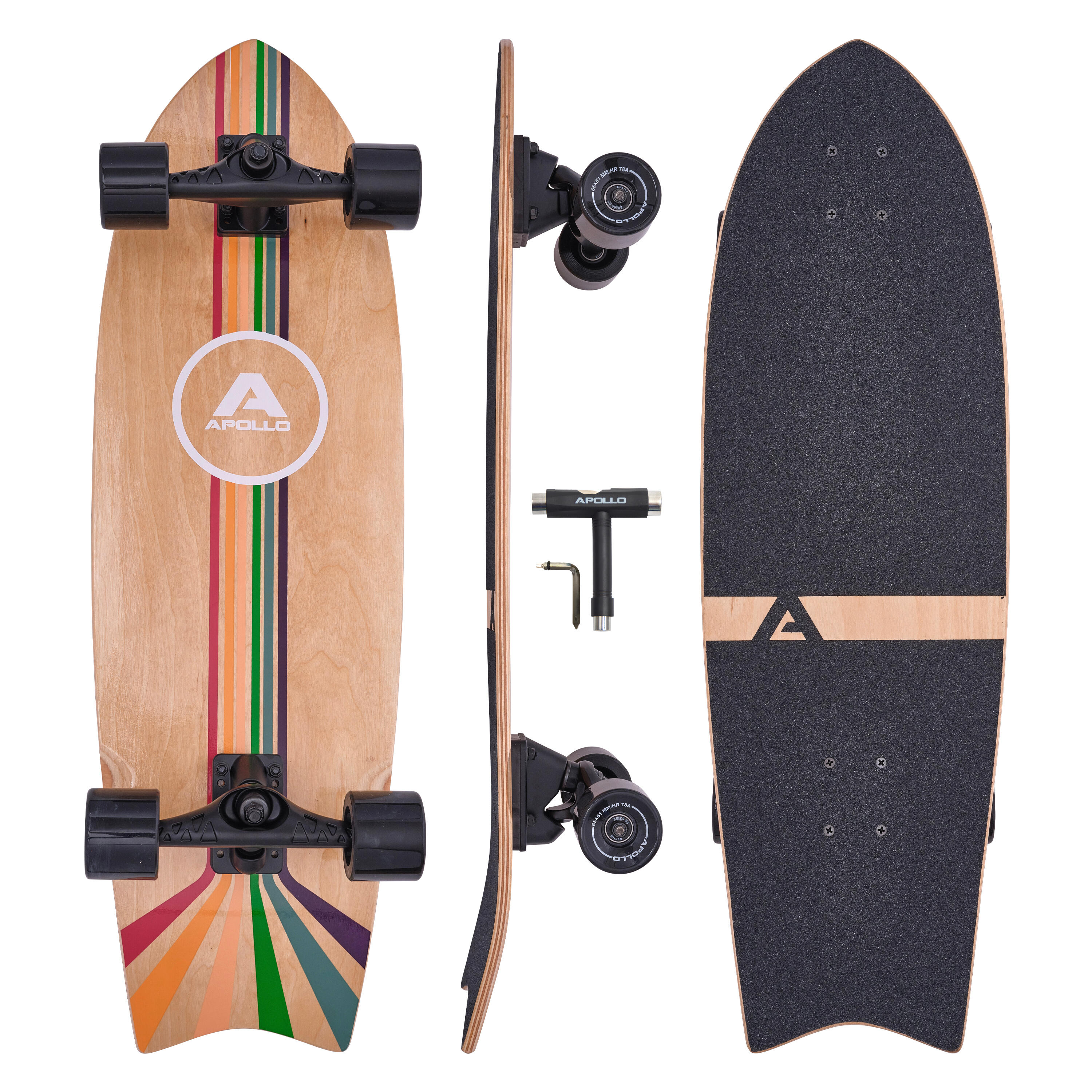 Surf Deskorolka Dzieci 6+, Dorosłych - Mini Longboard, Deskorolka Trening