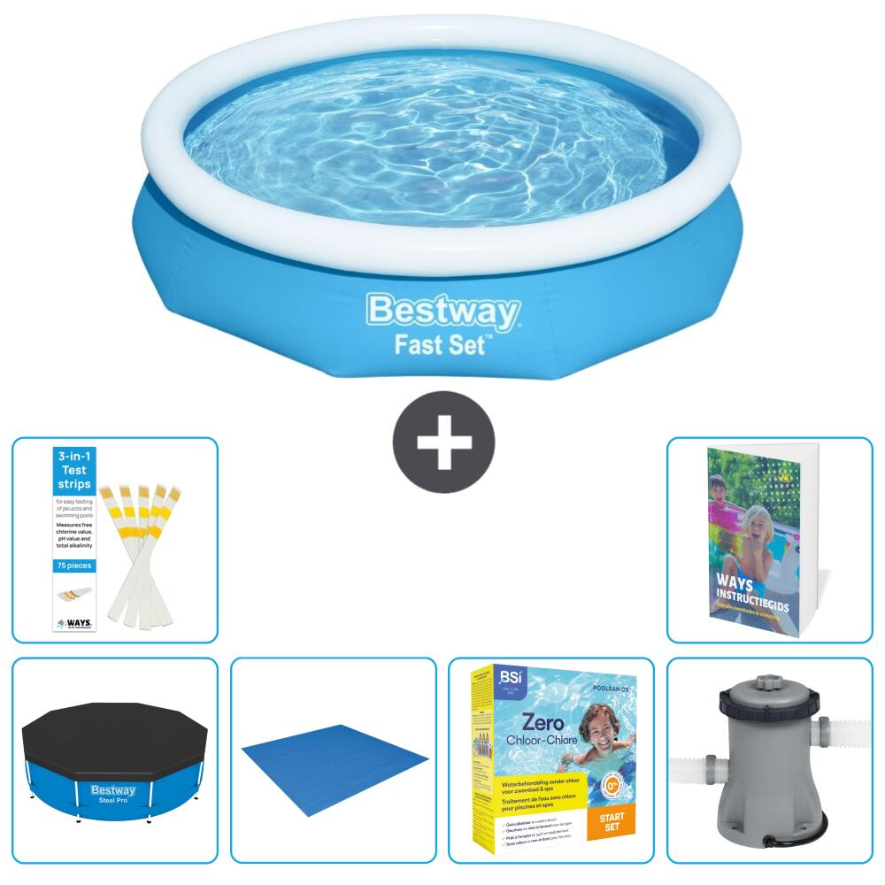BESTWAY Basen Fast Set Okrągły - 305x66 cm - 7-częściowy S24