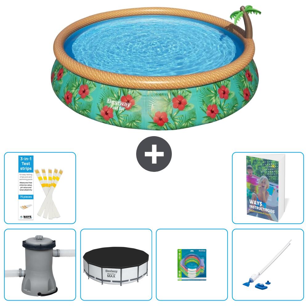 BESTWAY Basen Fast Set Okrągły - 457x84 cm - 7-częściowy S269