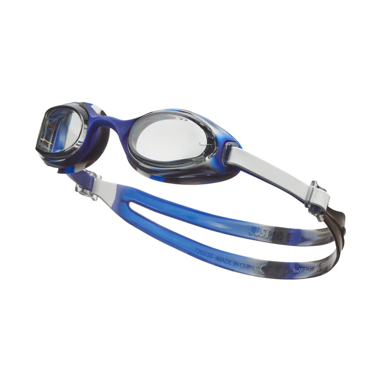Okulary pływackie Nike Junior biało-niebieskie NESSC167-965 OS