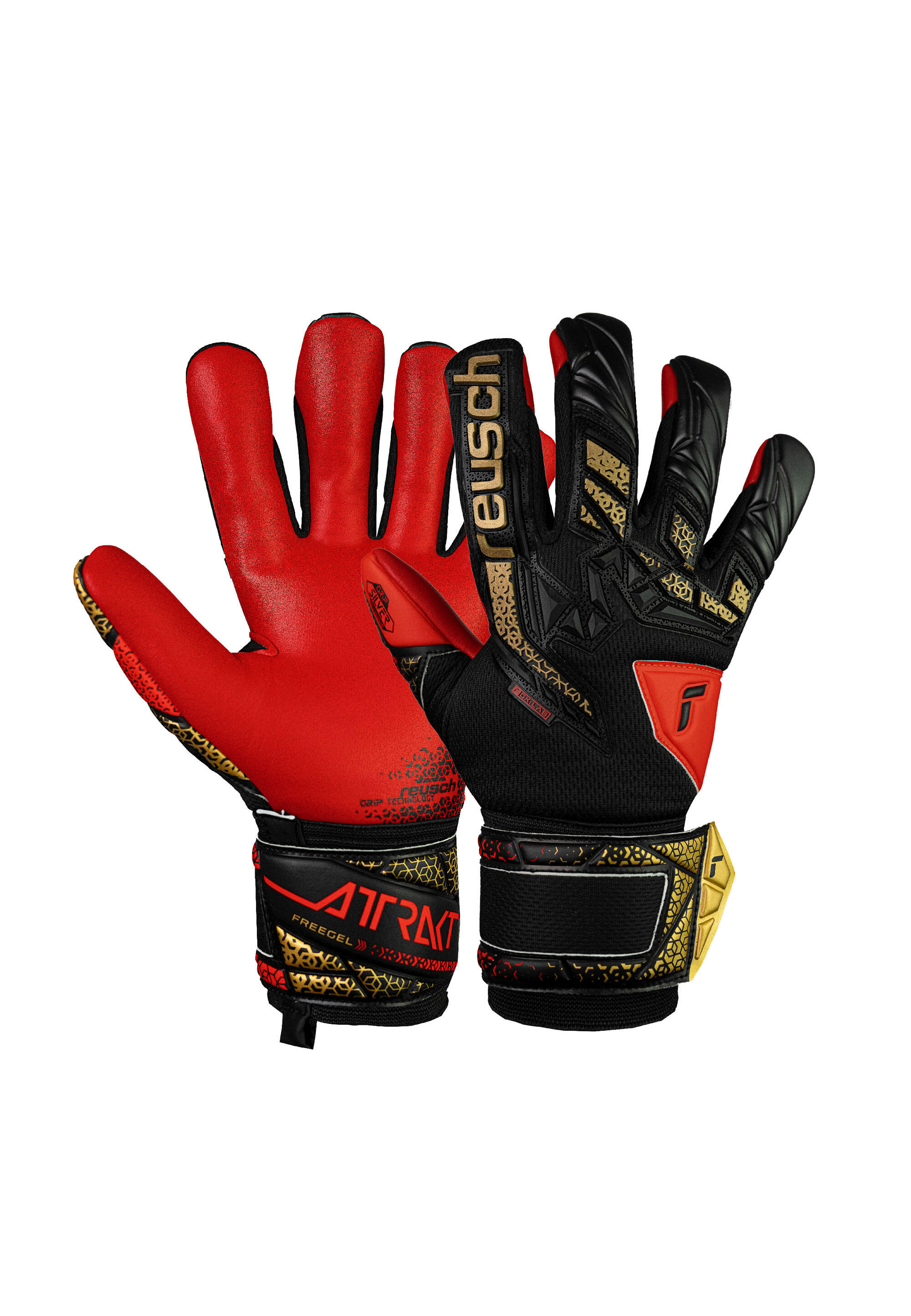 Rękawice bramkarskie Reusch Attrakt Freegel Silver black/gold/fiery red
