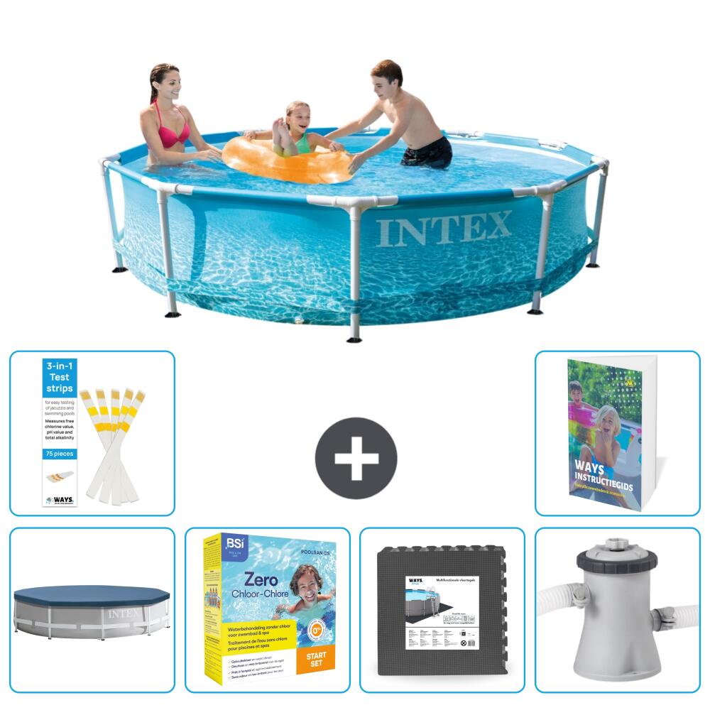 INTEX Basen ze stelażem Okrągły - 305x76 cm - 7-częściowy S85