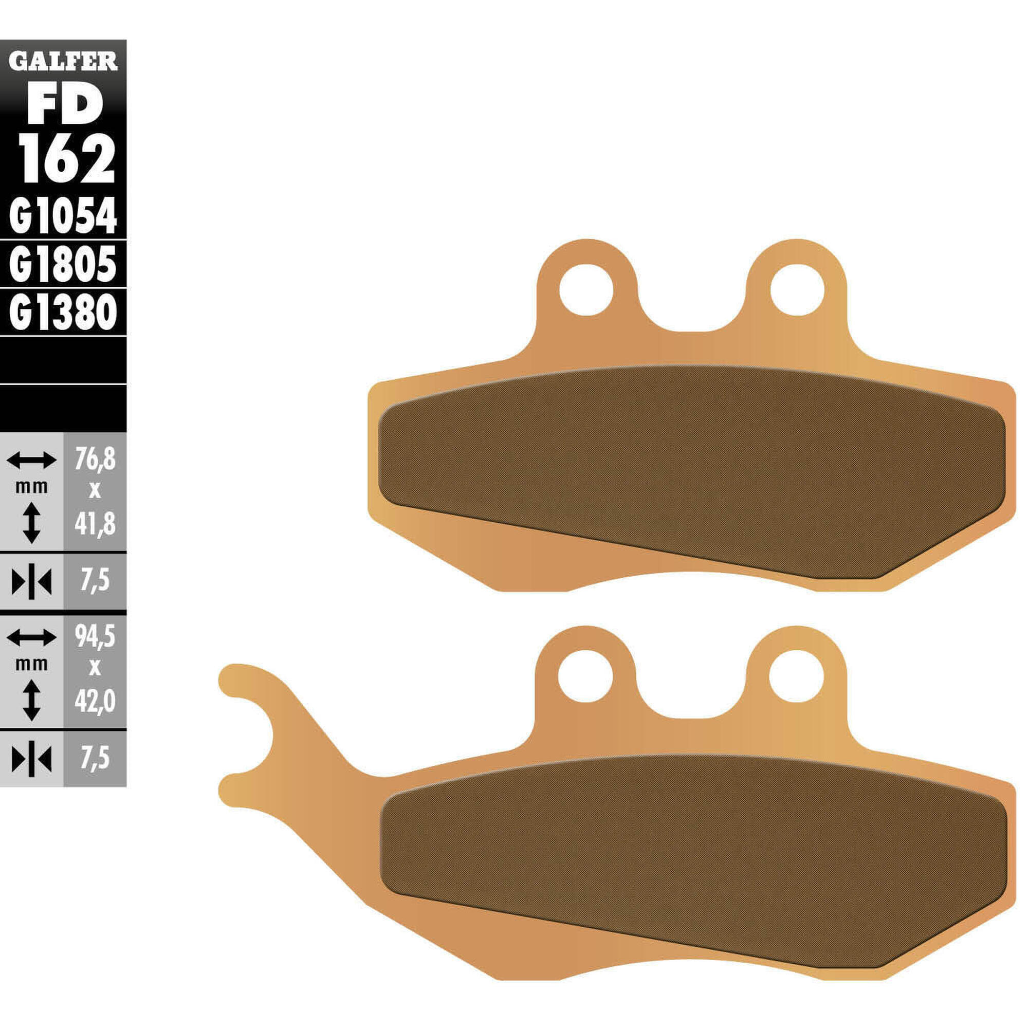 Klocki hamulcowe Galfer FD162 G1380 z metalu sinterowanego