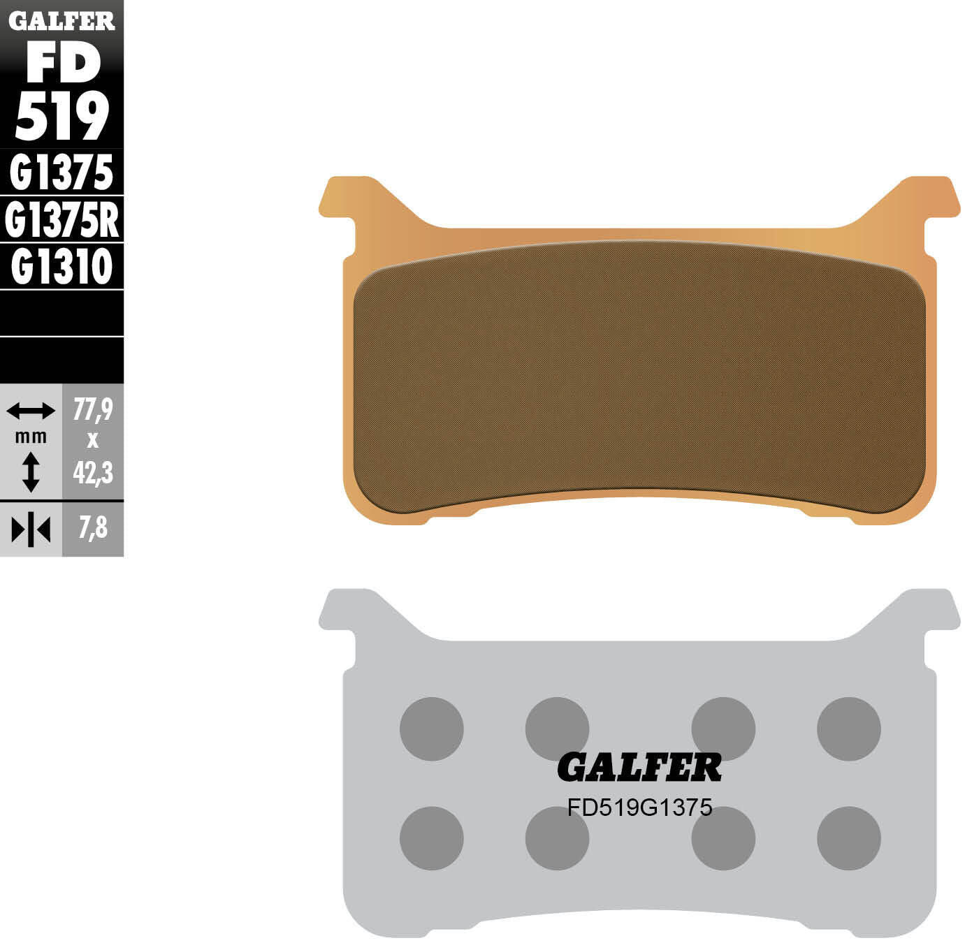 GALFER klocki hamulcowe FD519 sintermetal