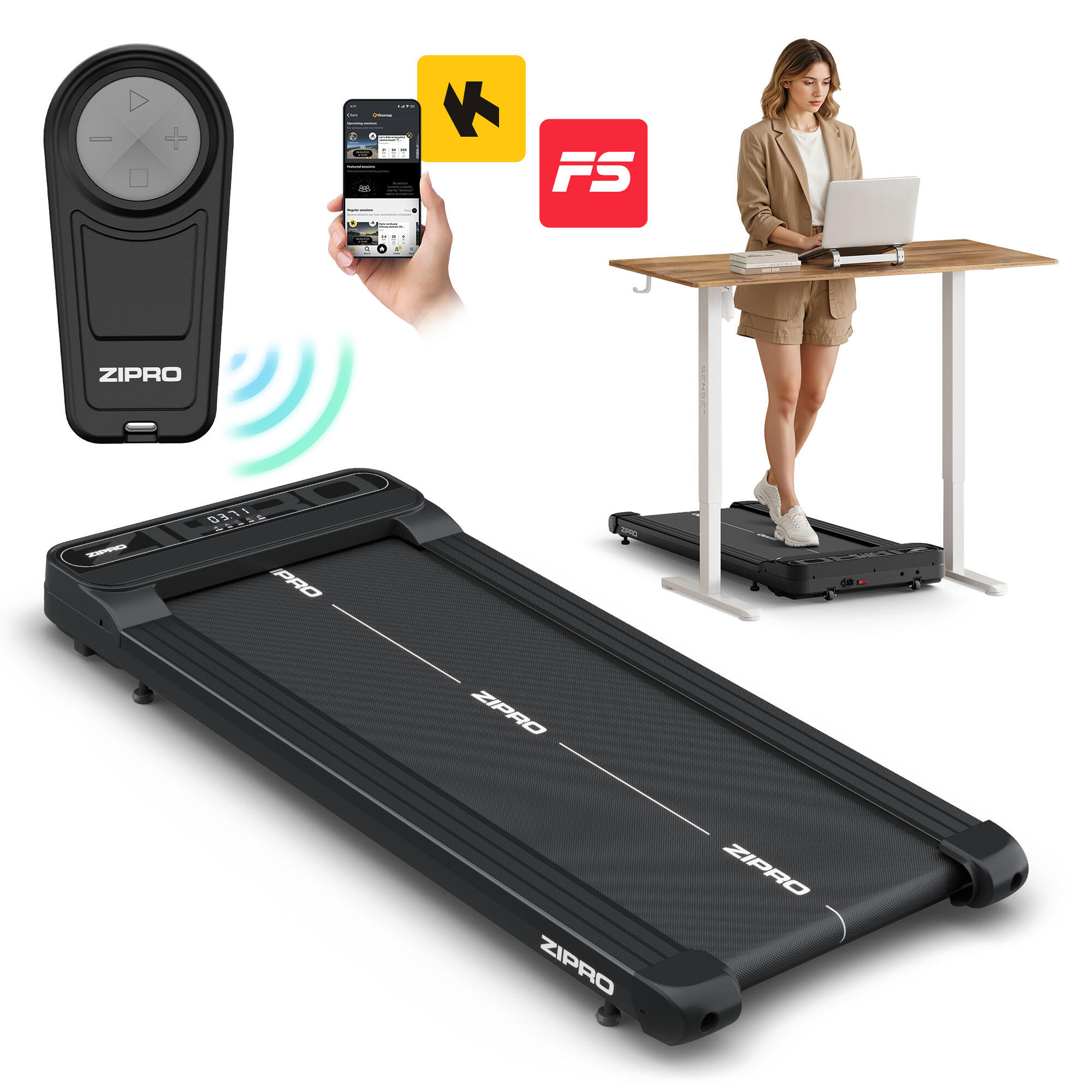 Bieżnia do Chodzenia Catwalk z Pilotem Walking Pad 6 km/h Elektryczna z Pilotem