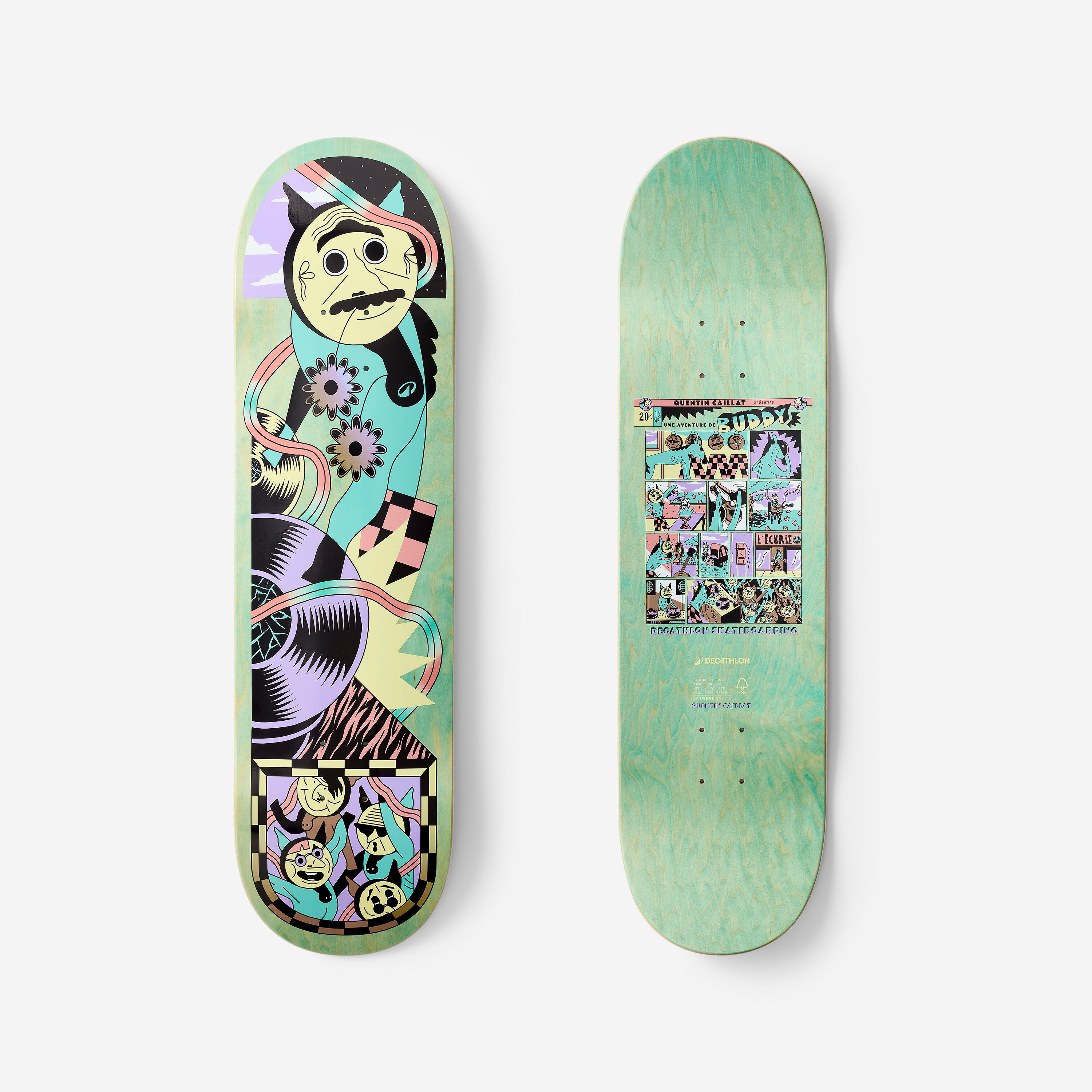 Deck deskorolki klonowy DK500 Popsicle 8,5 | Grafika Quentin Caillat