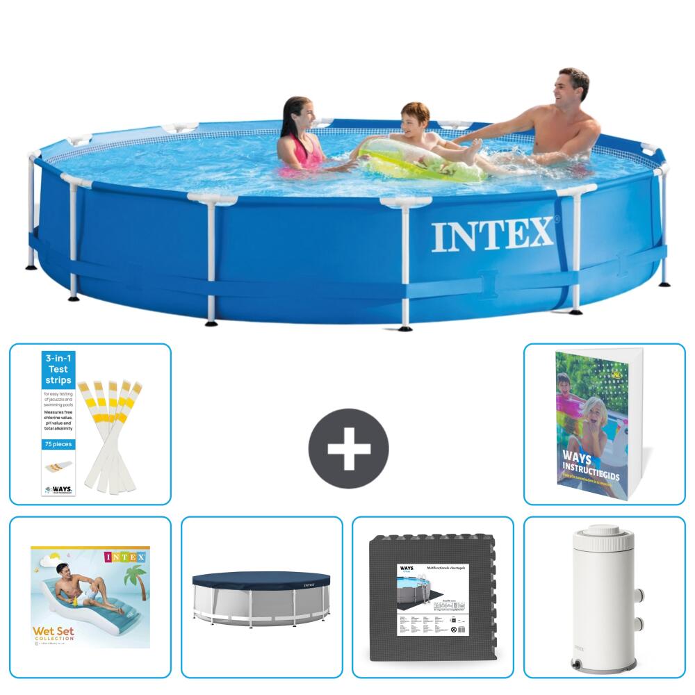 INTEX Basen ze stelażem Okrągły - 366x76 cm - 7-częściowy S11