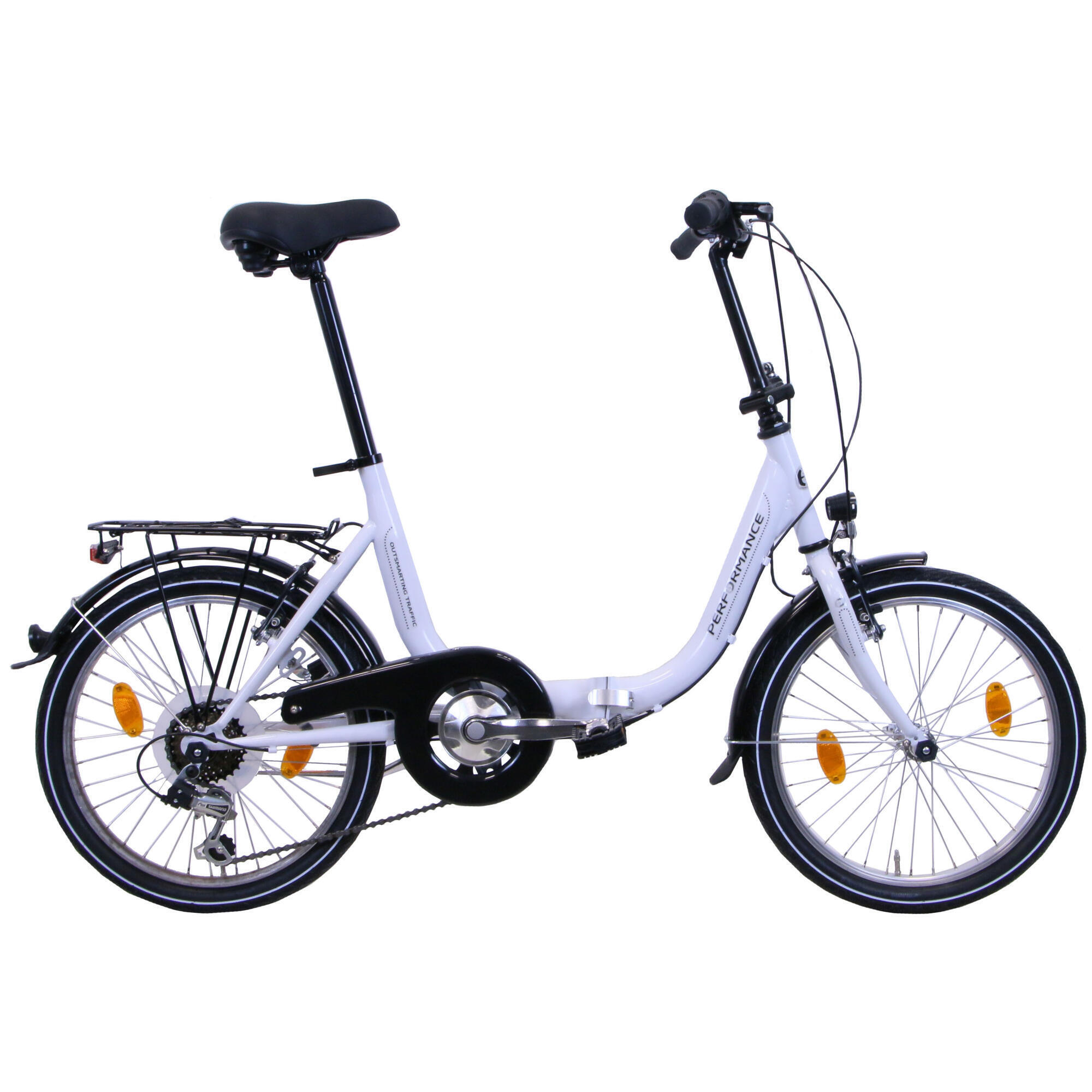 Rower miejski składany Performance 20 6 biegowy biały