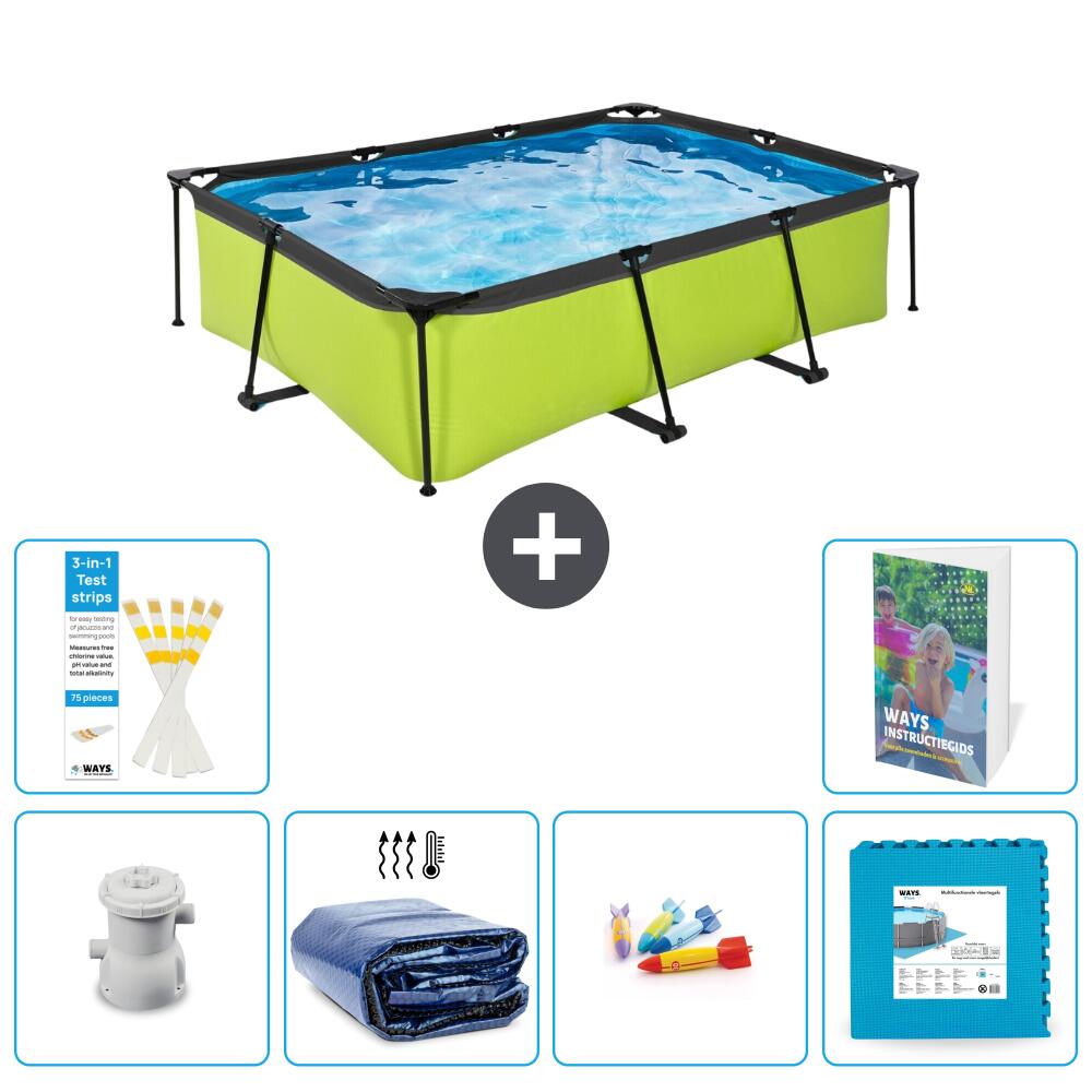 EXIT TOYS Basen Prostokątny - 220x150x65 cm - 7-częściowy S229