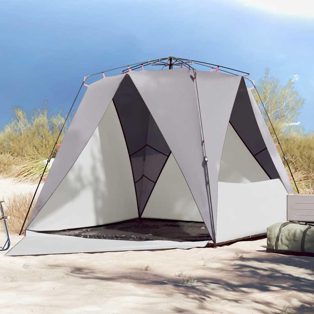 VidaXL namiot plażowy 4-osobowy wodoodporny szybkie rozkładanie szary