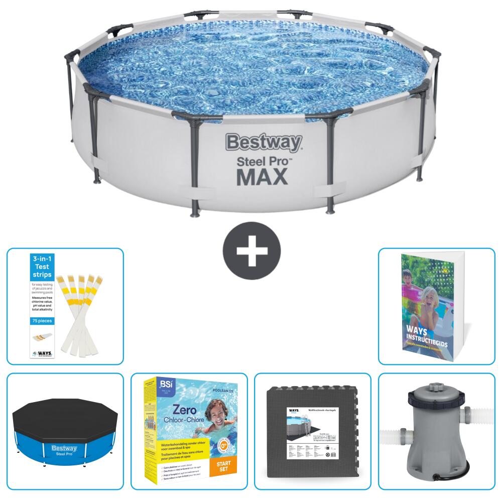 BESTWAY Basen Steel Pro MAX Okrągły - 305x76 cm - 7-częściowy S85