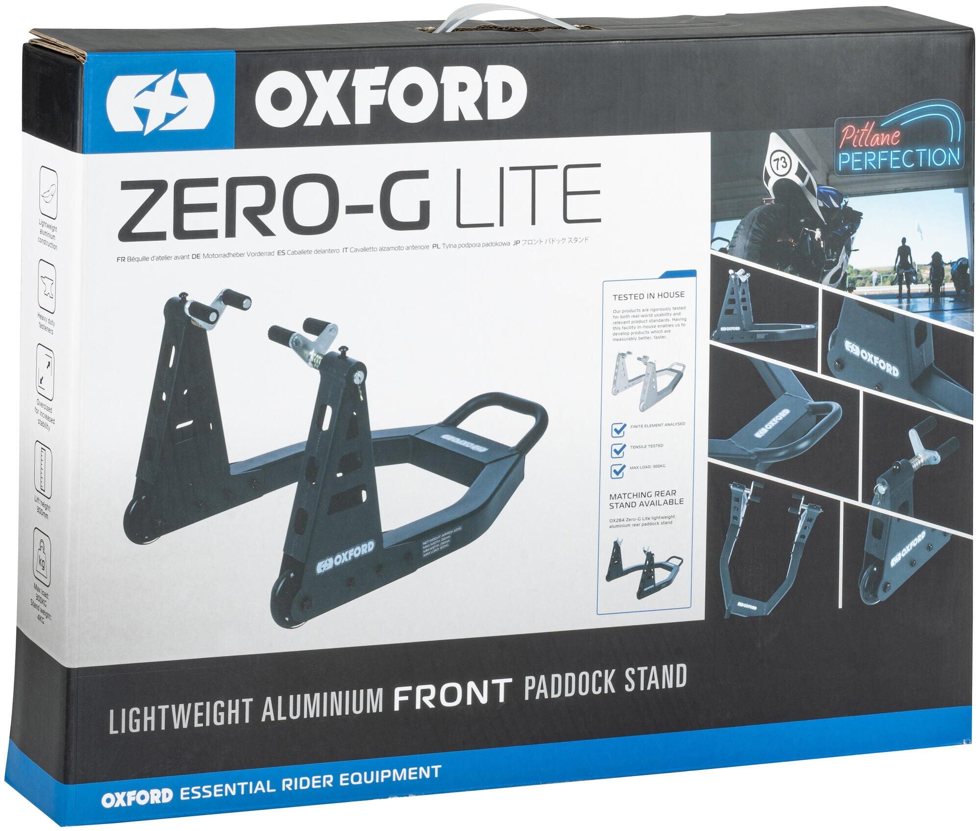 OXFORD Zero-G-Lite stojak przedni aluminium czarny 300 kg 4 kg
