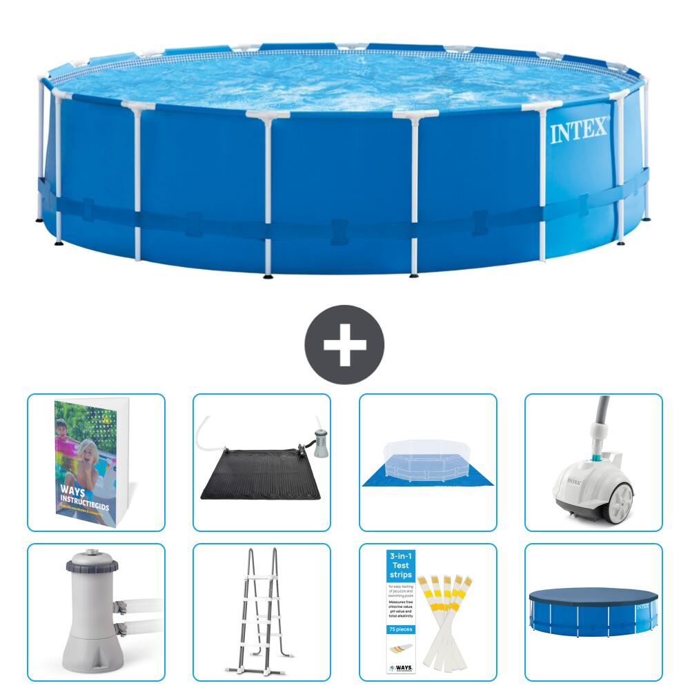 INTEX Basen ze stelażem Okrągły - 457x122 cm - 9-częściowy S600