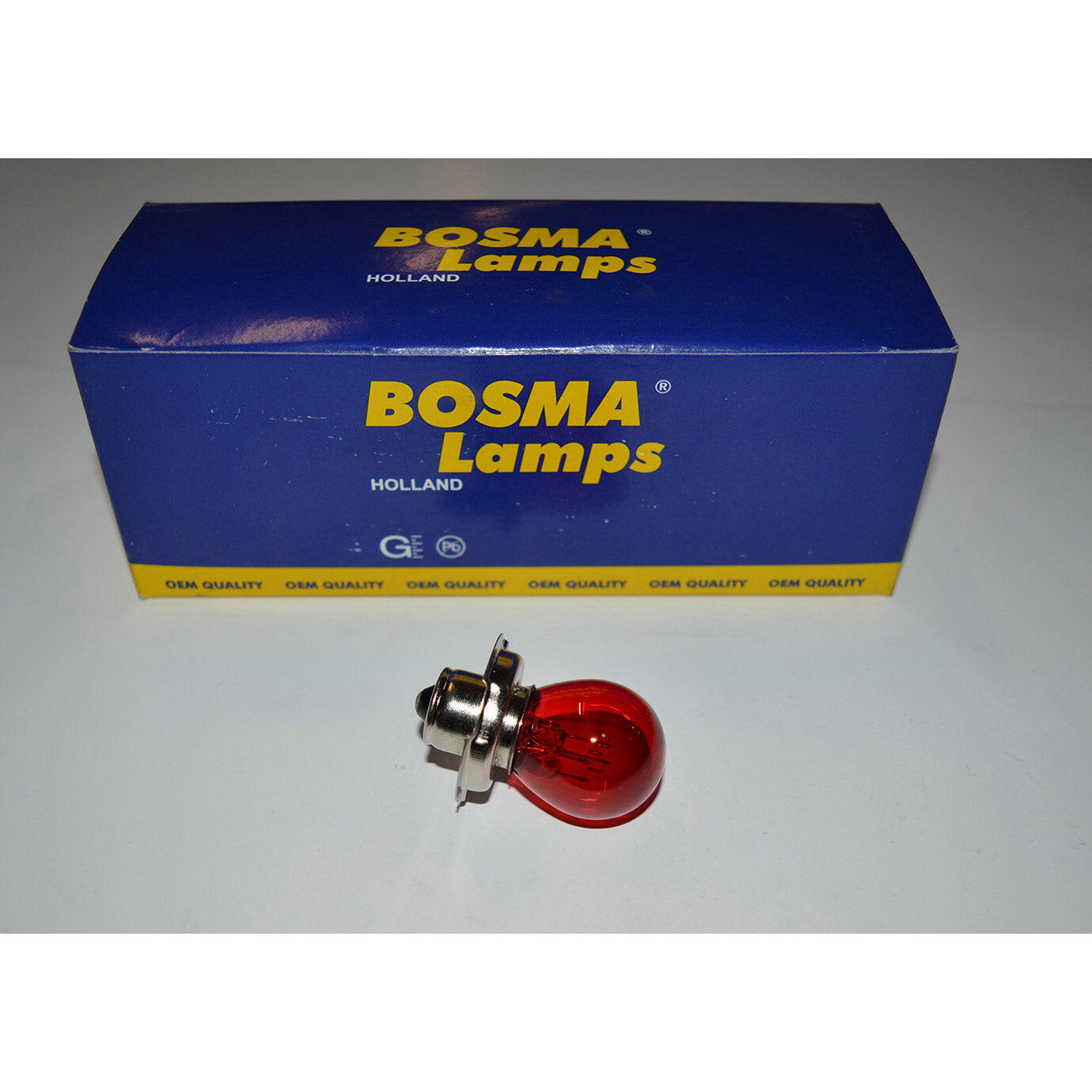 Lampa Verwimp 6V 15W P26S czerwony kołnierz