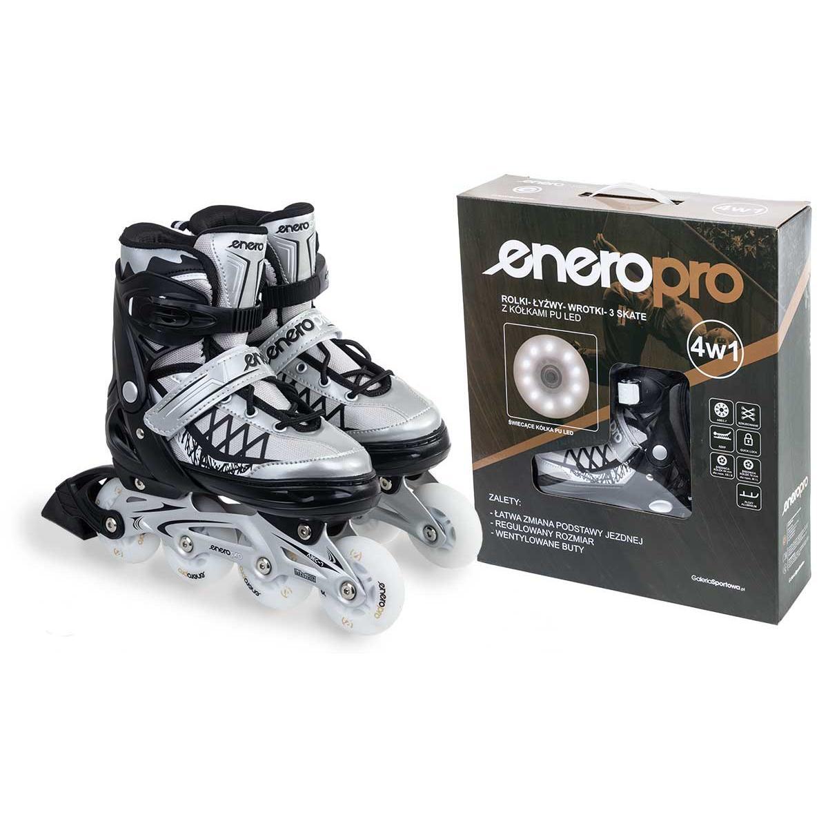 Rolki Wrotki Łyżwy Regulowane 4w1 dziecięce Enero Pro Led