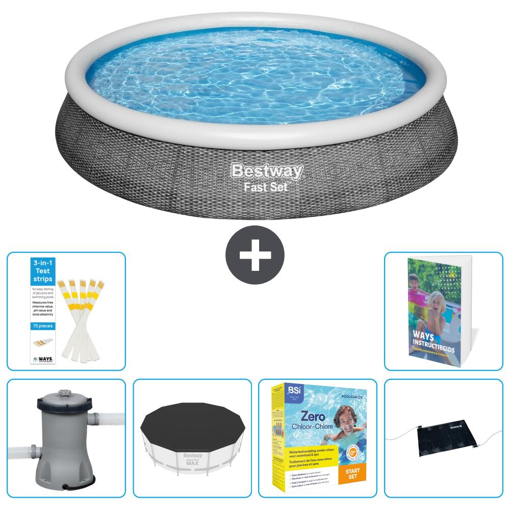 BESTWAY Basen Fast Set Okrągły - 396x84 cm - 7-częściowy S234