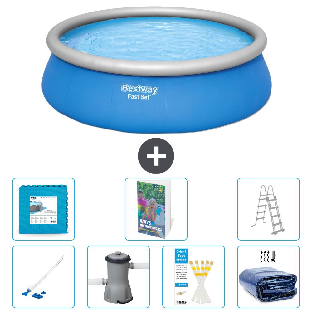 BESTWAY Basen Fast Set Okrągły - 457x122 cm - 8-częściowy S493