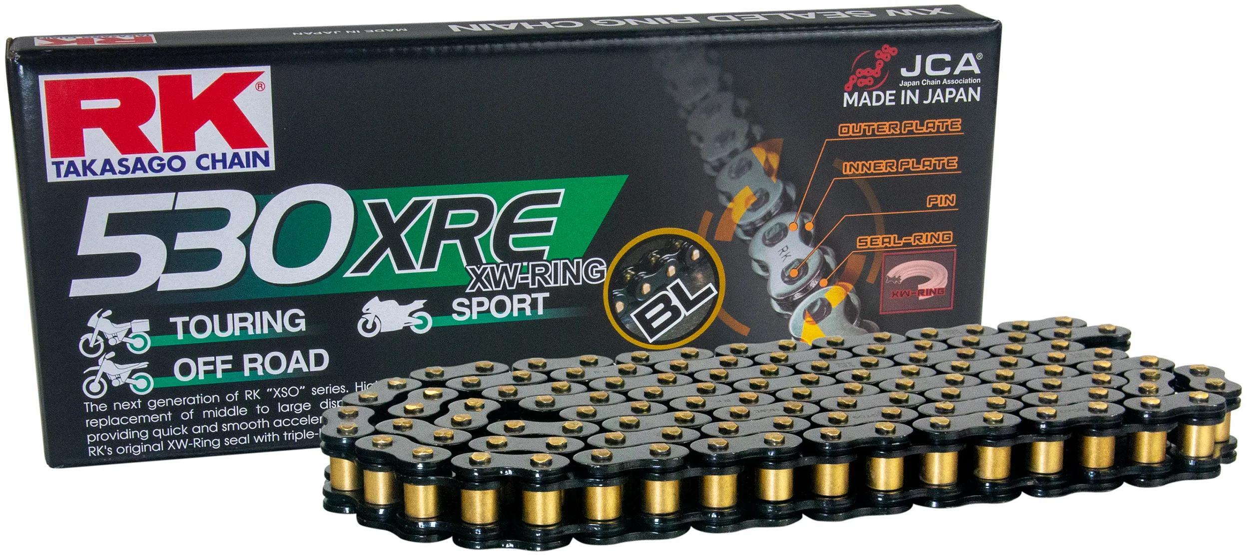Czarna łańcuch Rk 530 xre 118 n do roweru