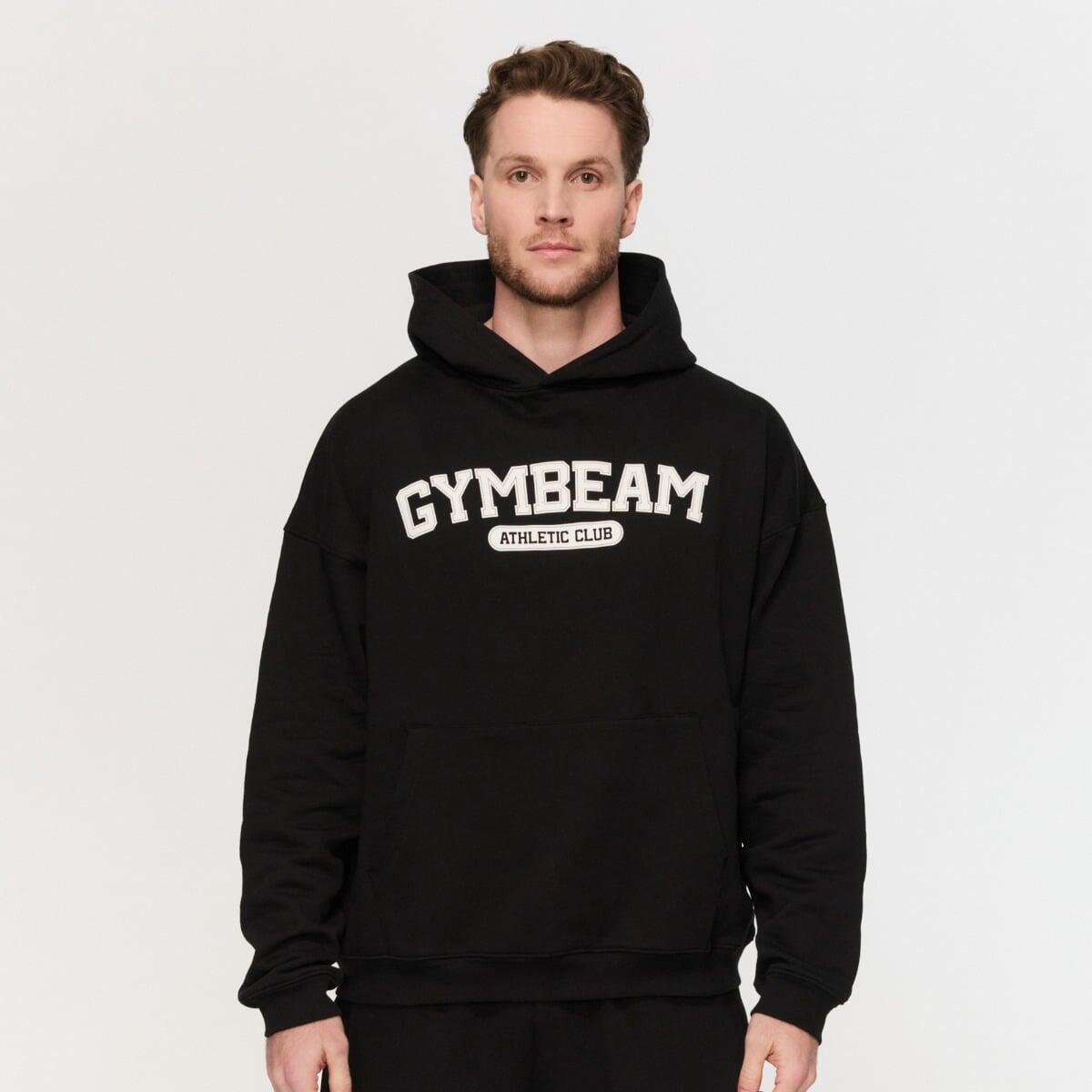 Bluza męska fitness z kapturem czarna Varsity