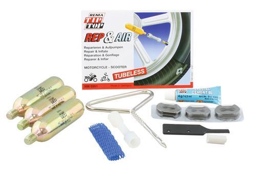 TIP TOP 'rep + air' zestaw naprawczy do opon tubeless motocykli i skuterów
