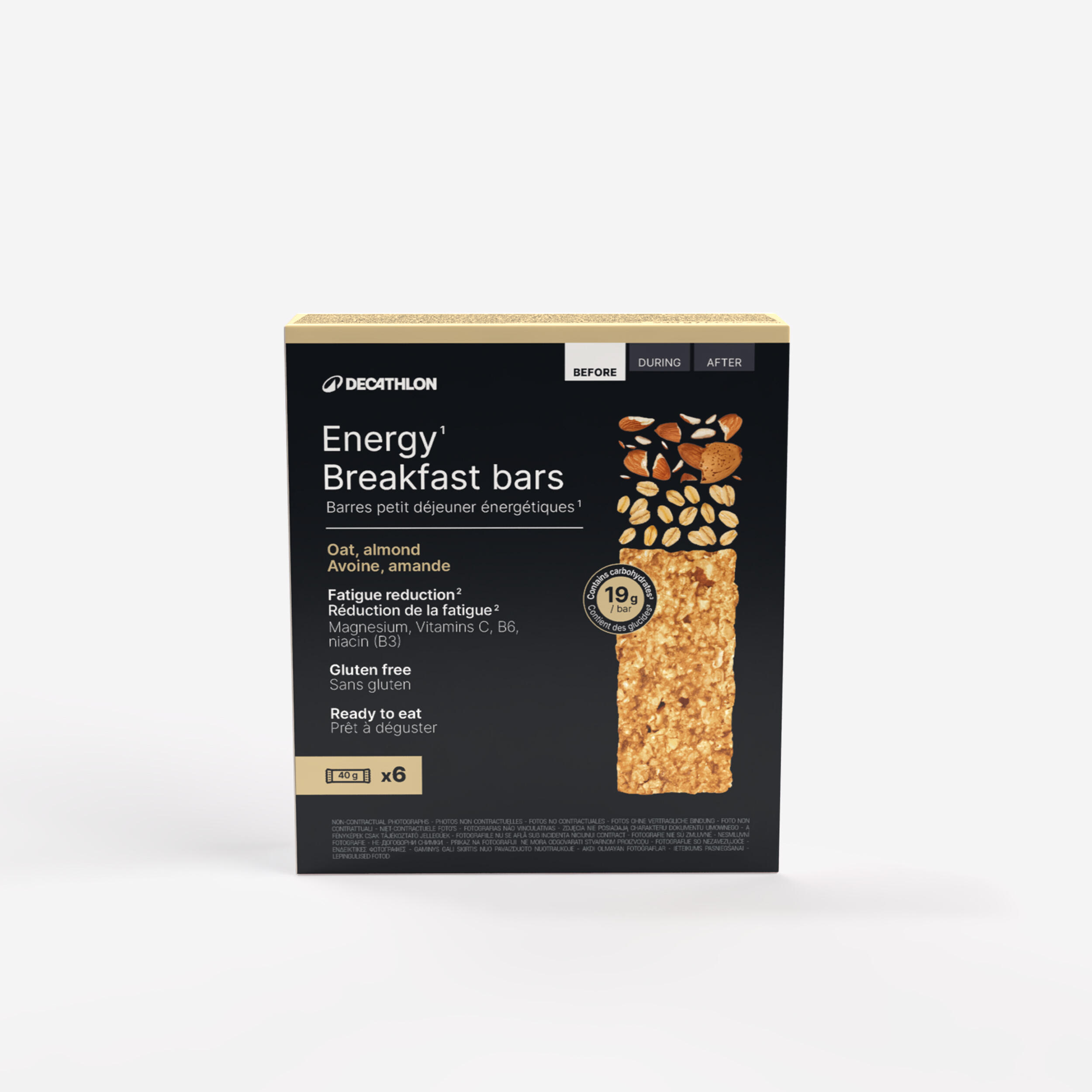 Baton energetyczny śniadaniowy migdałowy bez glutenu x6
