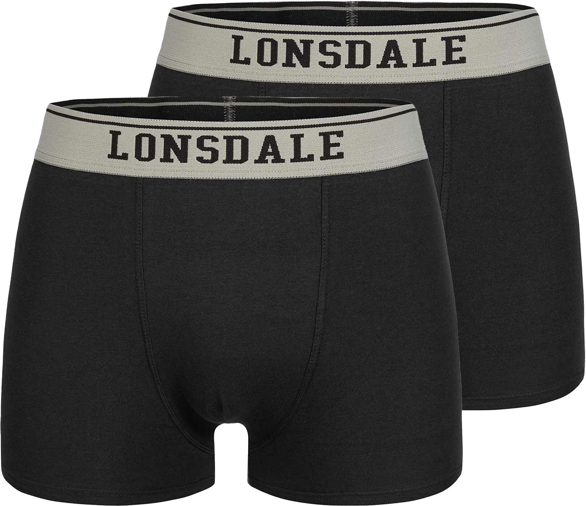 Bokserki męskie Lonsdale Oxfordshire w kolorze czarnym, 2 pary