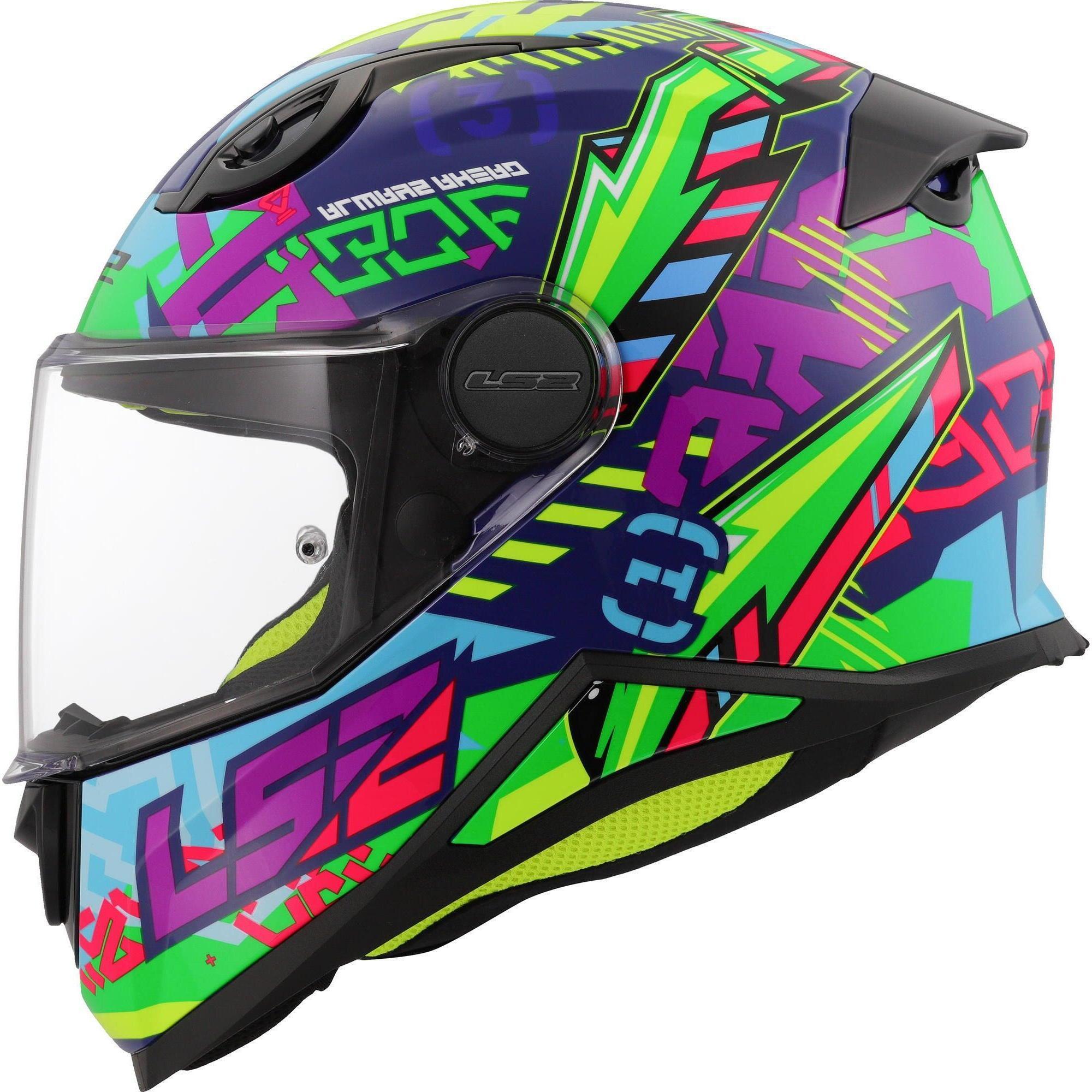 Kask integralny dziecięcy LS2 FF812 Kid Sven S niebiesko-zielony