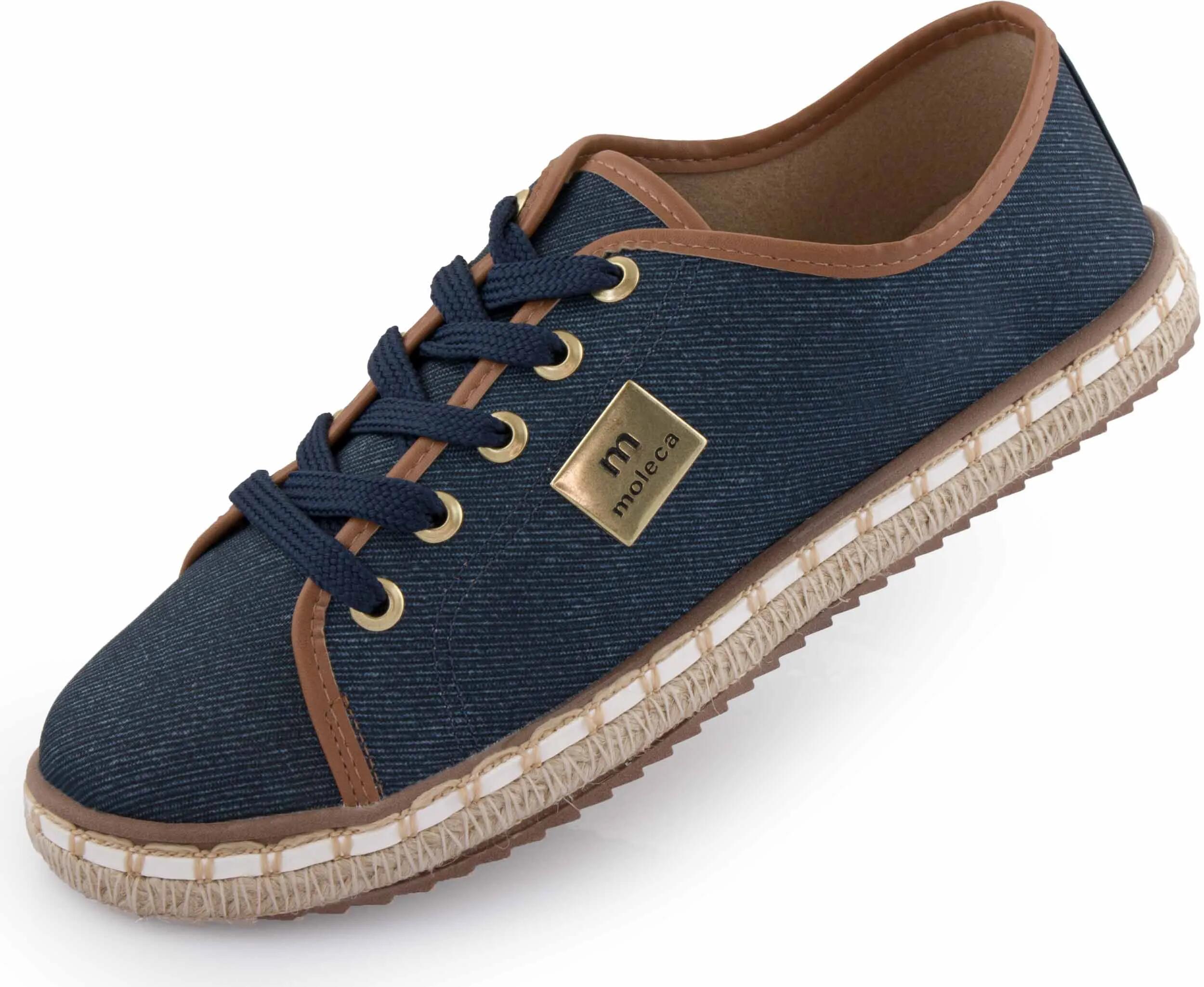 Buty Damskie Moleca Tecido Denim Niebieskie