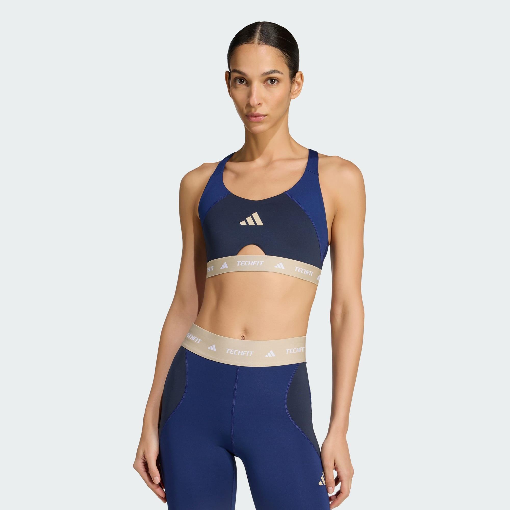 Biustonosz treningowy TECHFIT Color Block zapewniający średnie wsparcie