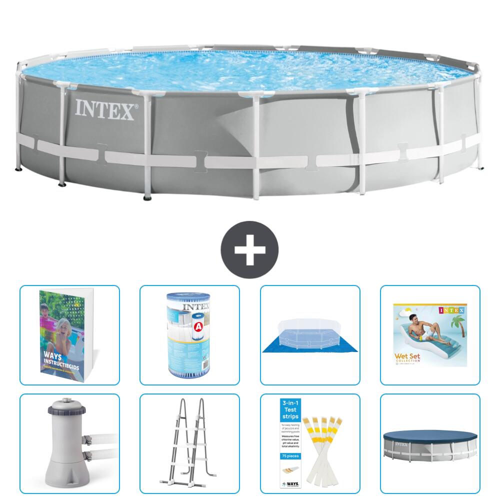 INTEX Basen Prism Frame Okrągły - 457x107 cm - 9-częściowy S635