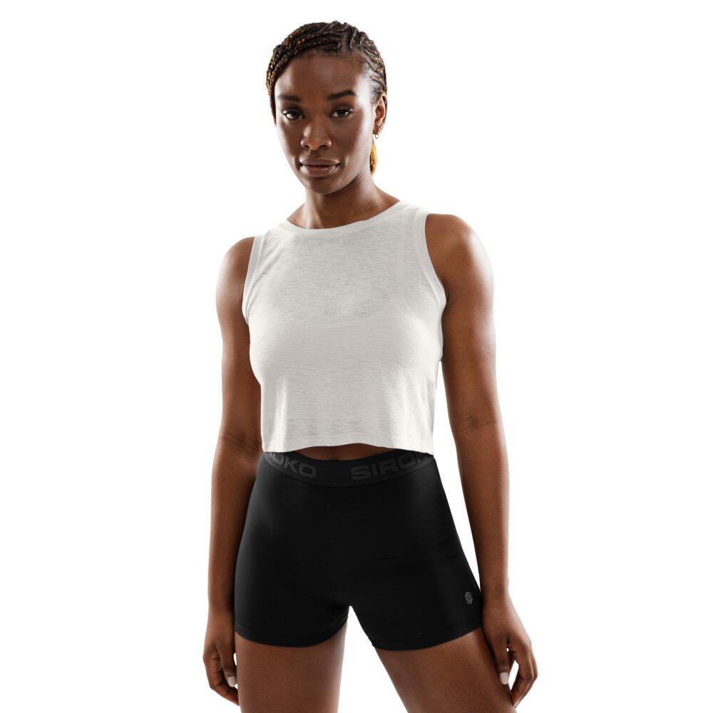 Damska treningowa koszulka crop top bez rękawów Fitness Siroko Avast