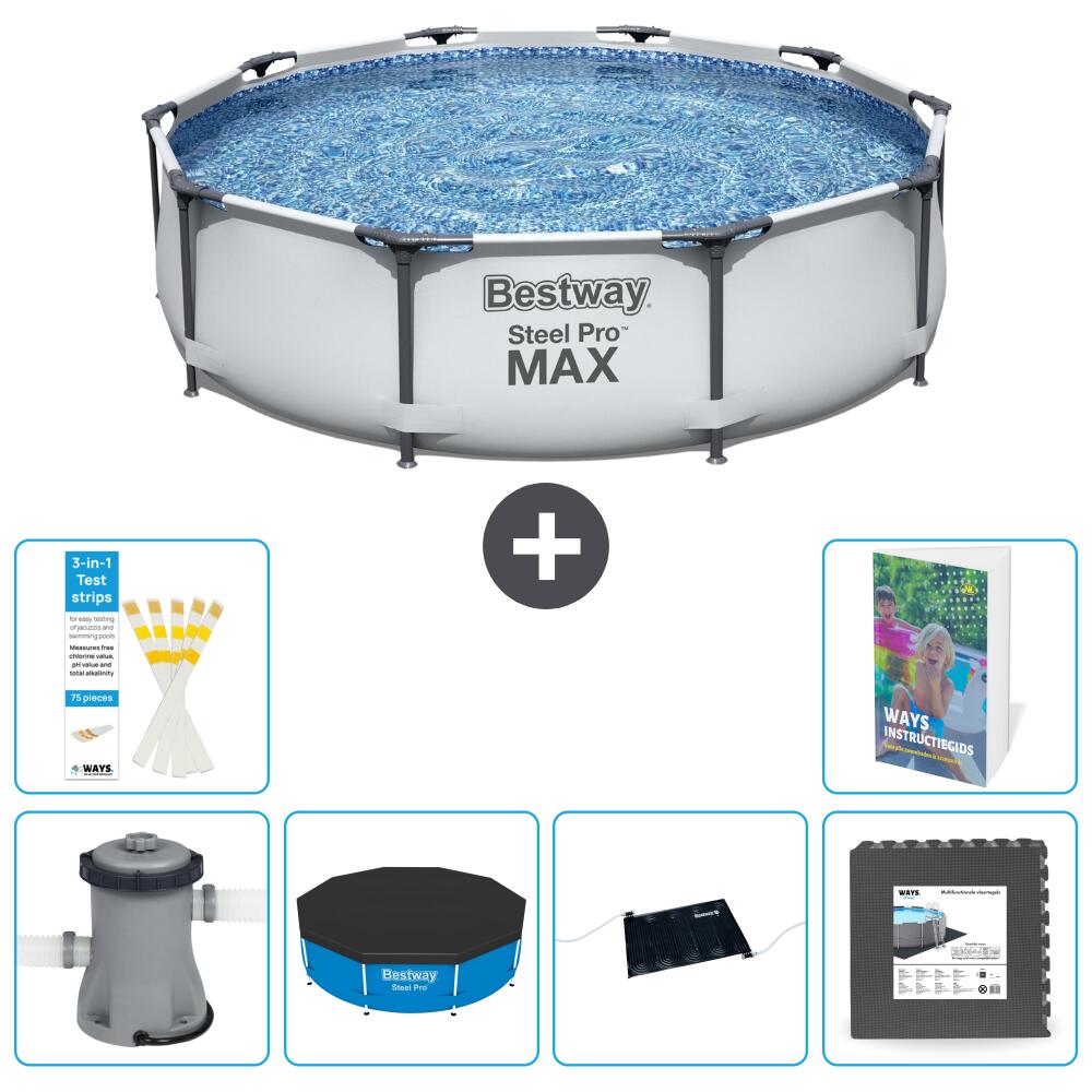 BESTWAY Basen Steel Pro MAX Okrągły - 305x76 cm - 7-częściowy S195